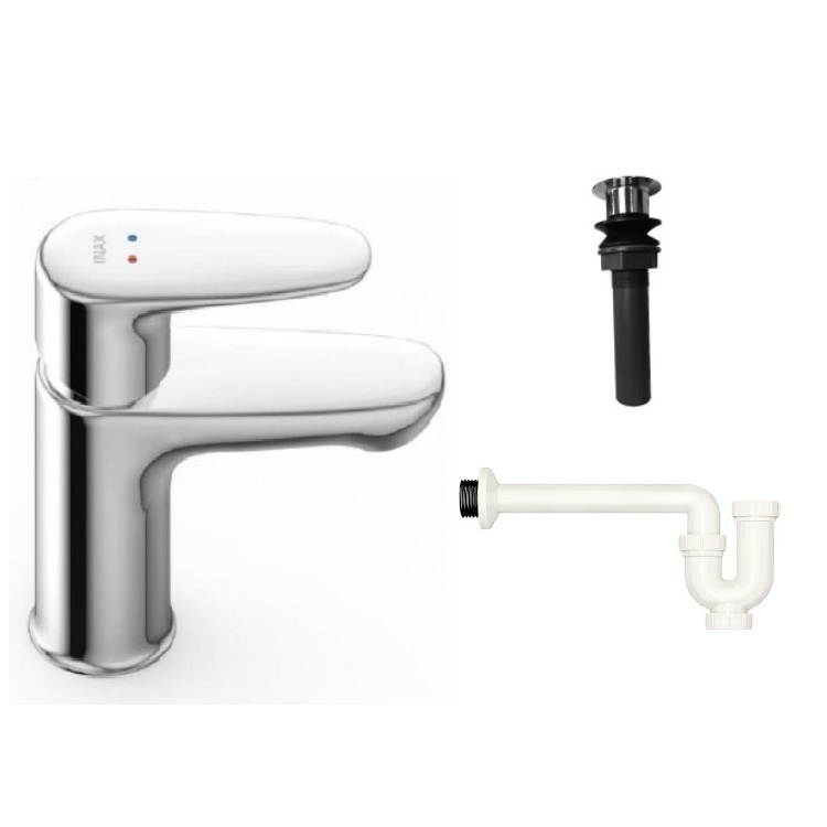 Combo Vòi rửa lavabo Nóng Lạnh + đuôi xi phông xả thải Chính hãng Inax LFV-1112S + A-325PL