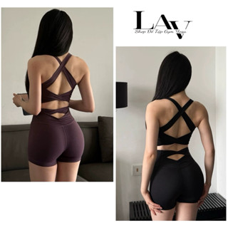 Bộ đồ tập gym yoga Pilates thể thao chất Lulu thiết kế cách điệu - LAV Activewear