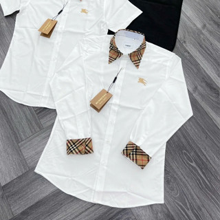 Áo Sơ Mi Trắng Ngựa Bờ Rờ Thêu Dài Tay Hoạ Tiết Thêu Cổ Áo Sơ Mi Trắng Nam Dài Tay TB Vải Gai Thô Phối Viền