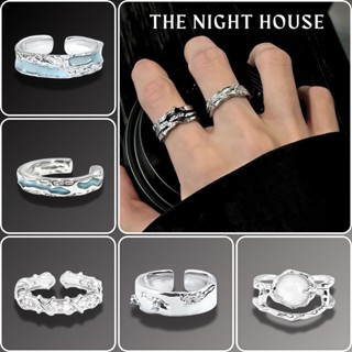 Nhẫn Titan Unisex The Night House Cá Tính Phong Cách Retro, Nhẫn Nam Nữ Thời Trang Độc Lạ Streetwear Đường Phố Chất Ngầu