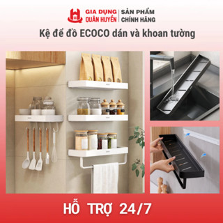 Kệ để đồ nhà bếp, nhà tắm ECOCO chất liệu Nhôm tĩnh điện chống hoen gỉ cao cấp, 2 chức năng dán và khoan tường mẫu mới