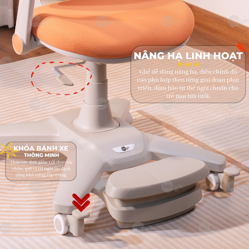 [Mẫu Mới 2026] Ghế chống gù cao cấp Sakawin Premium G01, Ghế học sinh thế hệ mới điều chỉnh dáng ngồi cho bé | BigBuy360 - bigbuy360.vn