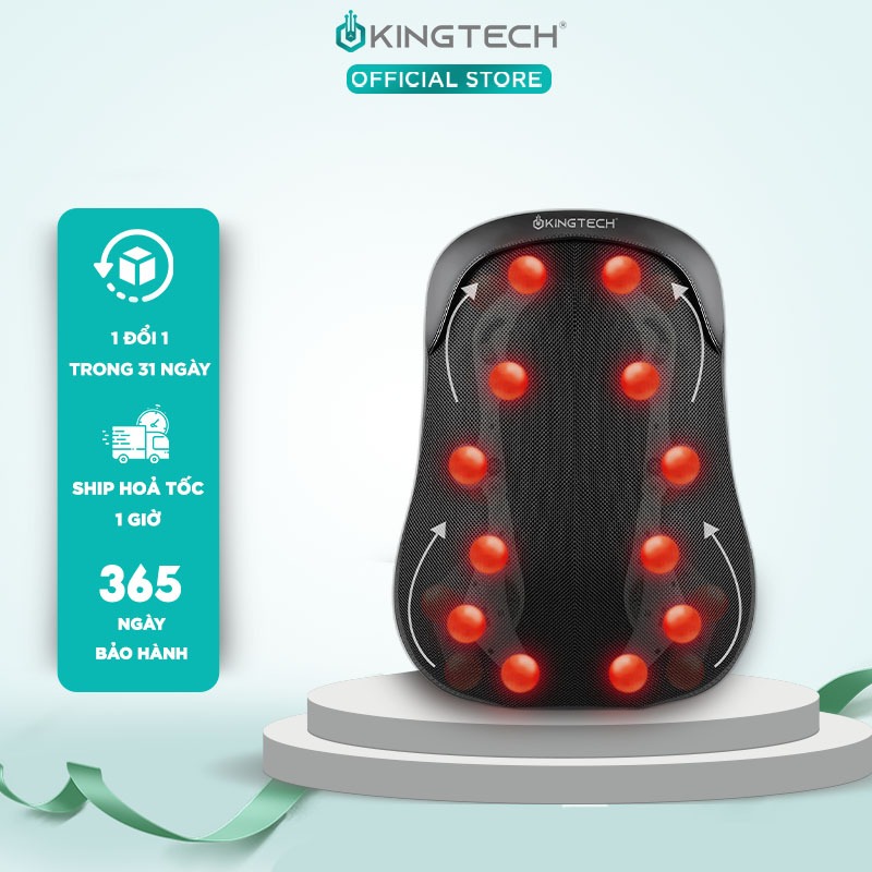 Đệm Massage Lưng Cao Cấp KINGTECH KC-300 - Công Nghệ Mát Xa Chuyên Sâu 2D-3D Kết Hợp Nhiệt Hồng Ngoại - Chính Hãng