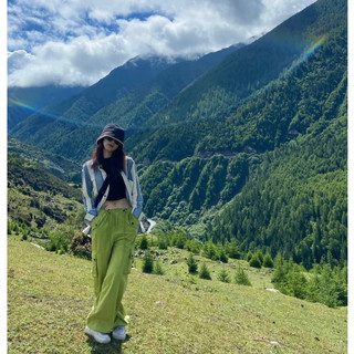  Quần Trekking Nữ Cargo Pants Kaki Ống Rộng - Summer Spring Tea - Quần Leo Núi Nữ Hot Douyin 2025 
