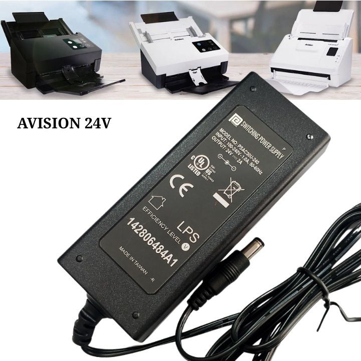 Bộ nguồn cho máy scan Avision AD340G AD340GWN 24V xịn, adapter scan Avision 24v T48