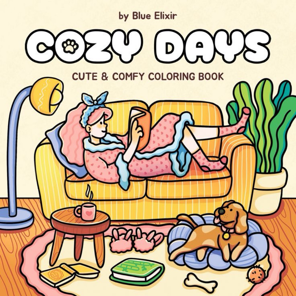 (22 tranh) Quyển tô màu cô gái “COZY DAYS” giấy 180gsm