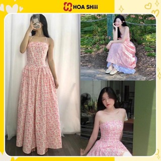  Váy Maxi 2 Dây Hoa Nhí 3 Màu Hàn Quốc Đầm Maxi hai dây Babydoll siêu xinh 