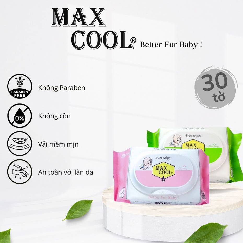 1 gói khăn ướt 30 tờ MAX COOL