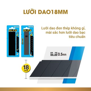 Dao kỹ thuật hạng nặng OLFA L-5 18mm cắt thảm, sàn gỗ, cao su, nhựa, mica đa năng xuất xứ Nhật Bản