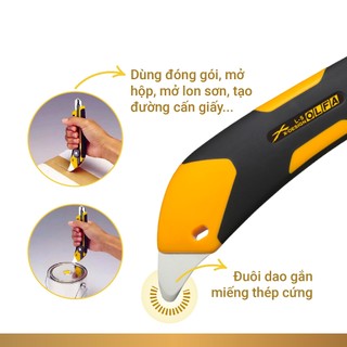 Dao kỹ thuật hạng nặng OLFA L-5 18mm cắt thảm, sàn gỗ, cao su, nhựa, mica đa năng xuất xứ Nhật Bản