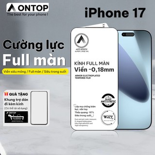  Kính Cường Lực Nano iPhone 17 Air Pro Max 16 15 14  Kèm Khung Tự Dán  - Siêu Mỏng Dẻo Không Vỡ Mép Full HD  6H  
