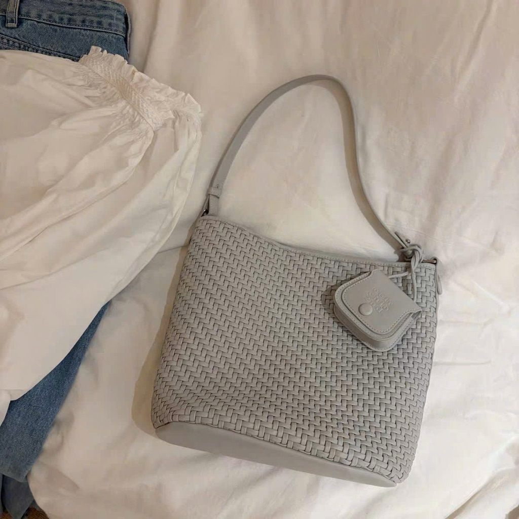 [ LOẠI 1 ] Túi Tote Bags Da đan cực xinh màu Xám Khói