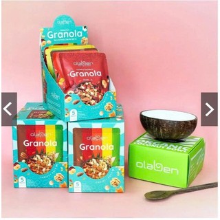  ✅️ KÈM BÁT  Hộp Granola Olaben Mix vị Hộp 10 gói 50g mix 5 vị kèm Bát Tráng Men đẹp. 