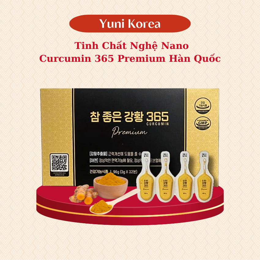 Tinh Chất Nghệ Nano Curcumin 365 Premium Hàn Quốc Daedong Ginseng Hộp 32 Tép
