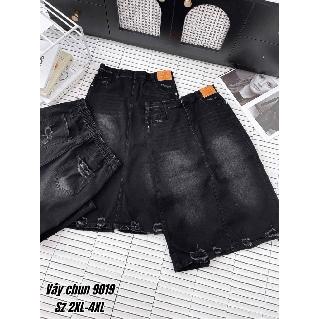 Chân Váy Jean Lưng Chun Big Size