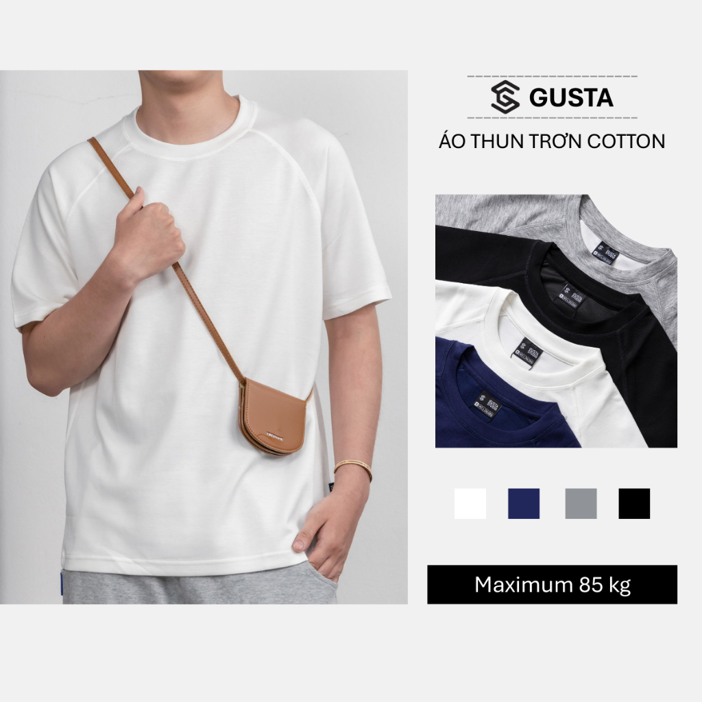 Áo thun cotton GUSTA – Form regular chuẩn đẹp, vải thun mát, đứng dáng, áo thun cao cấp - AT11