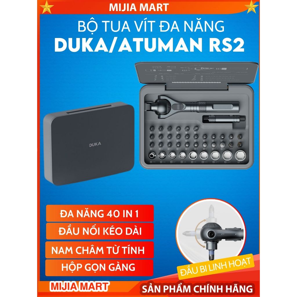 Bộ Tua Vít Đa Năng XlAOMI YOUPIN DUKA / ATUMAN RS2, Hộp Tô Vít 40in1 chất liệu thép S2 siêu bền