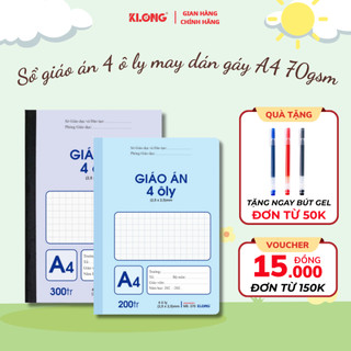  Sổ giáo án KLONG vở 4 ôly may dán gáy A4 200 300 trang định lượng 70gsm phù hợp các loại bút viết 