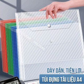  Túi Hồ Sơ Nút Bấm Trong Suốt A4 – Chống Thấm Nước Dễ Nhìn Nội Dung – Bảo Quản Giấy Tờ Gọn Gàng Ngăn Nắp 