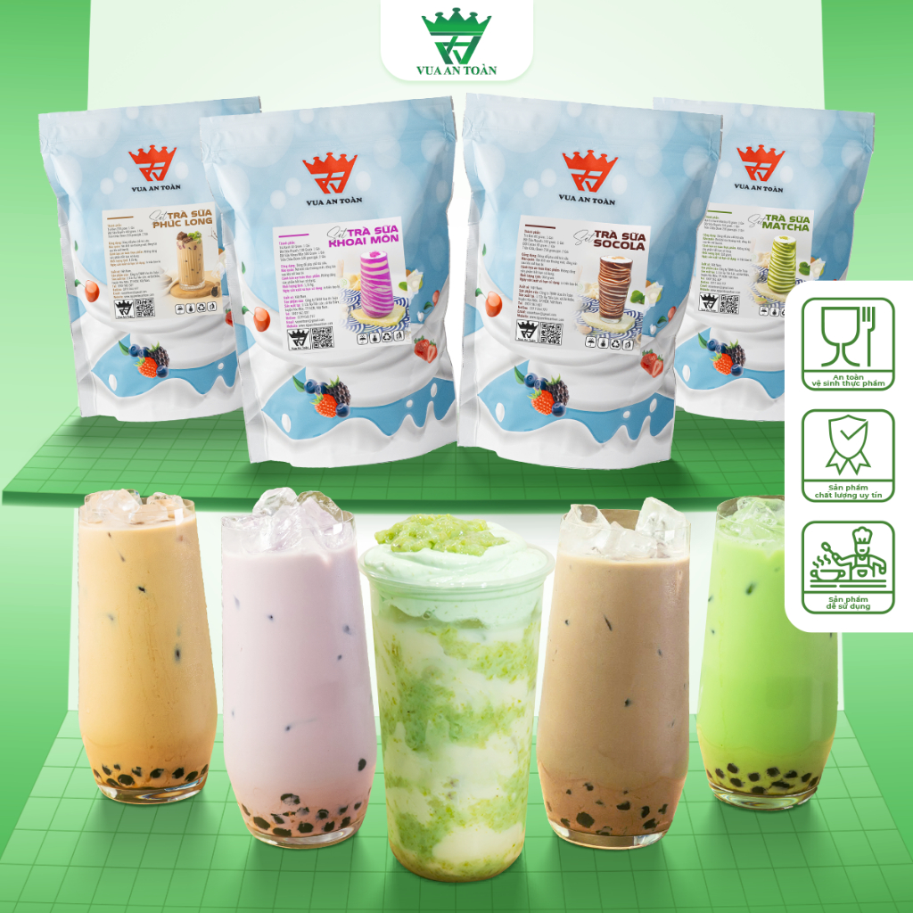 Set Trà Sữa Matcha/Phúc Long/Socola/Khoai Môn Pha 15-20 Ly - Set Pha Trà Sữa Tại Nhà - Nguyên Liệu T