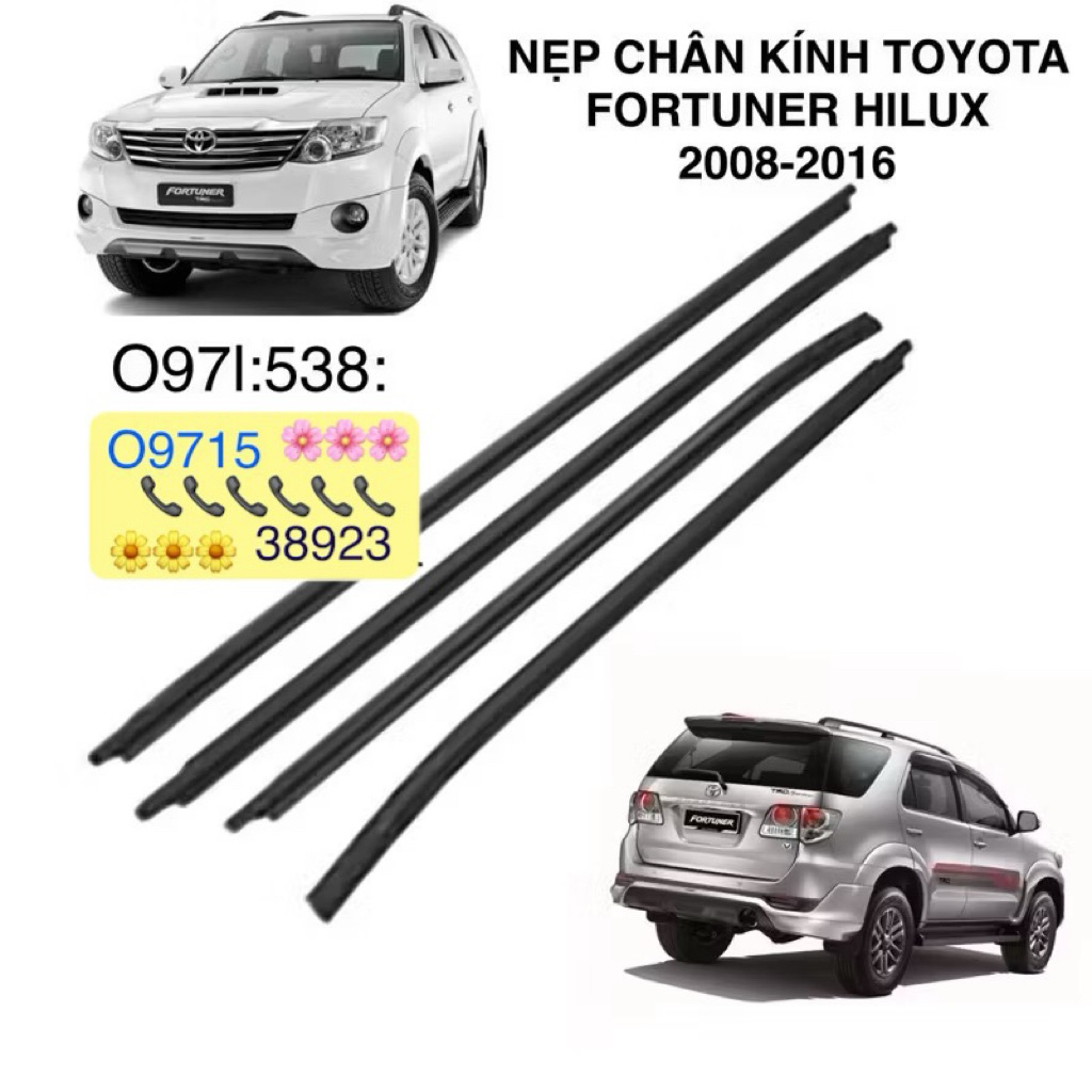 NẸP CHÂN KÍNH TOYOTA FORTUNER HILUX 2008-2016 cao cấp 68161-0k010 68162-0K010 68163-0K010 68164-0K01