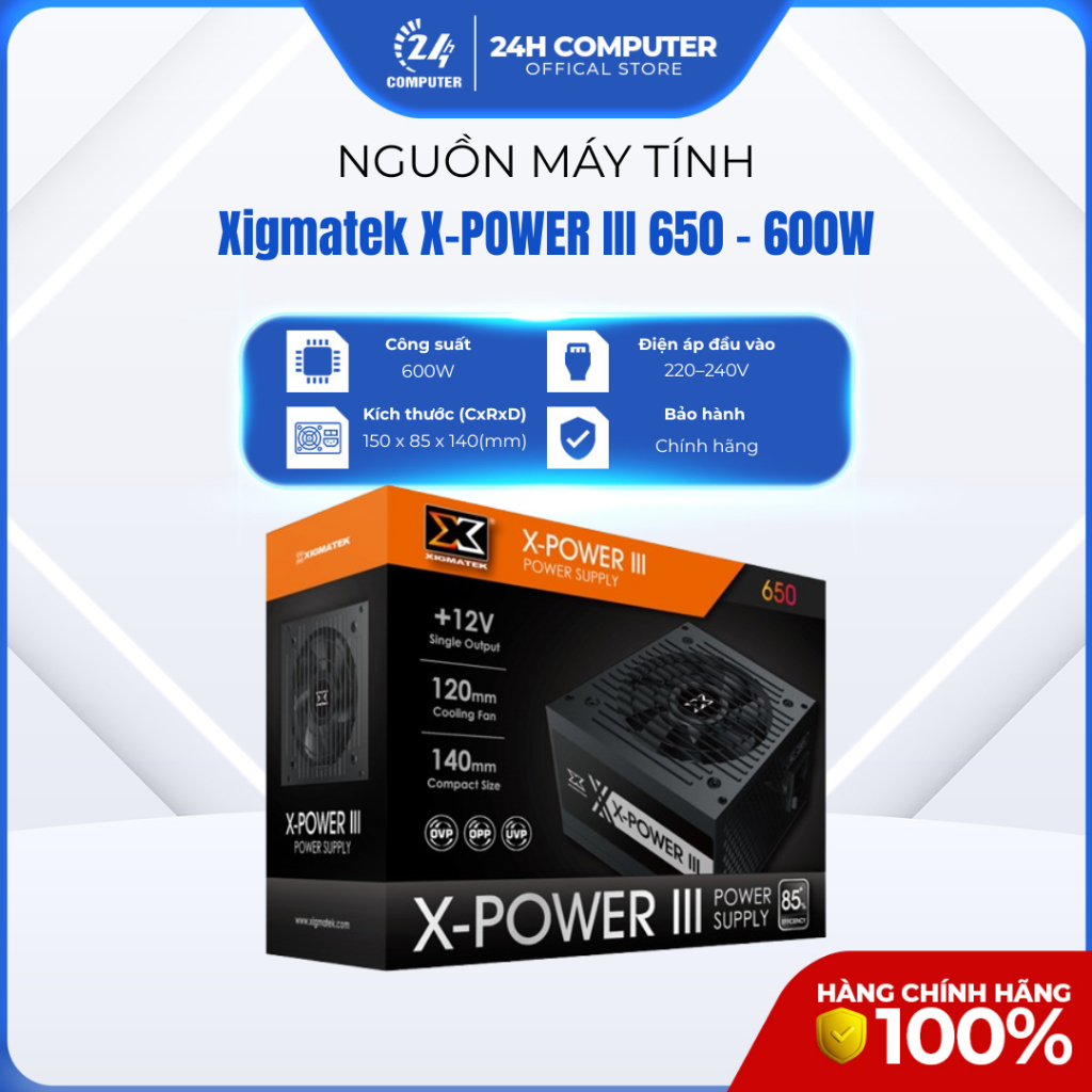 (FULL VAT) - Nguồn máy tính Xigmatek X-POWER III 650 - 600W