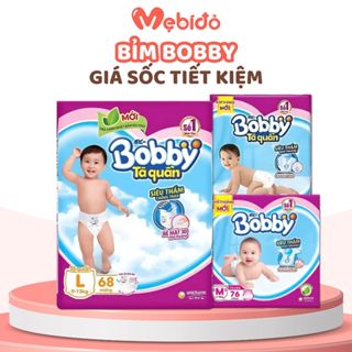Bỉm Tã Bobby Tã Quần Tã Dán Size M/L/XL Thấm Hút Nhanh, Giữ Bé Luôn Khô Thoáng Shop Mẹ Bí Đỏ