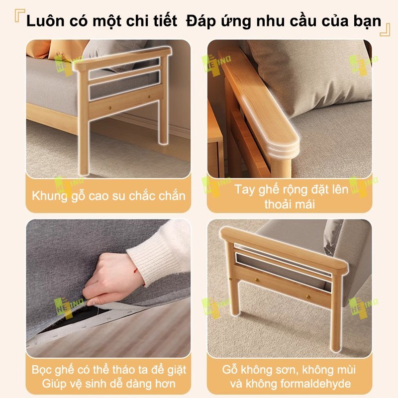 HENIO Ghế sofa giường vải nỉ bền đẹp Bắc Âu 1/2/3 chỗ ngồi cho phòng khách căn hộ phòng ngủ | BigBuy360 - bigbuy360.vn