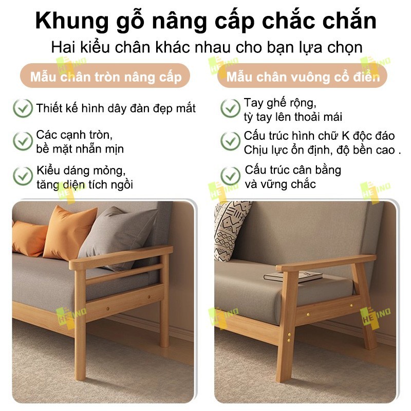 HENIO Ghế sofa giường vải nỉ bền đẹp Bắc Âu 1/2/3 chỗ ngồi cho phòng khách căn hộ phòng ngủ | BigBuy360 - bigbuy360.vn