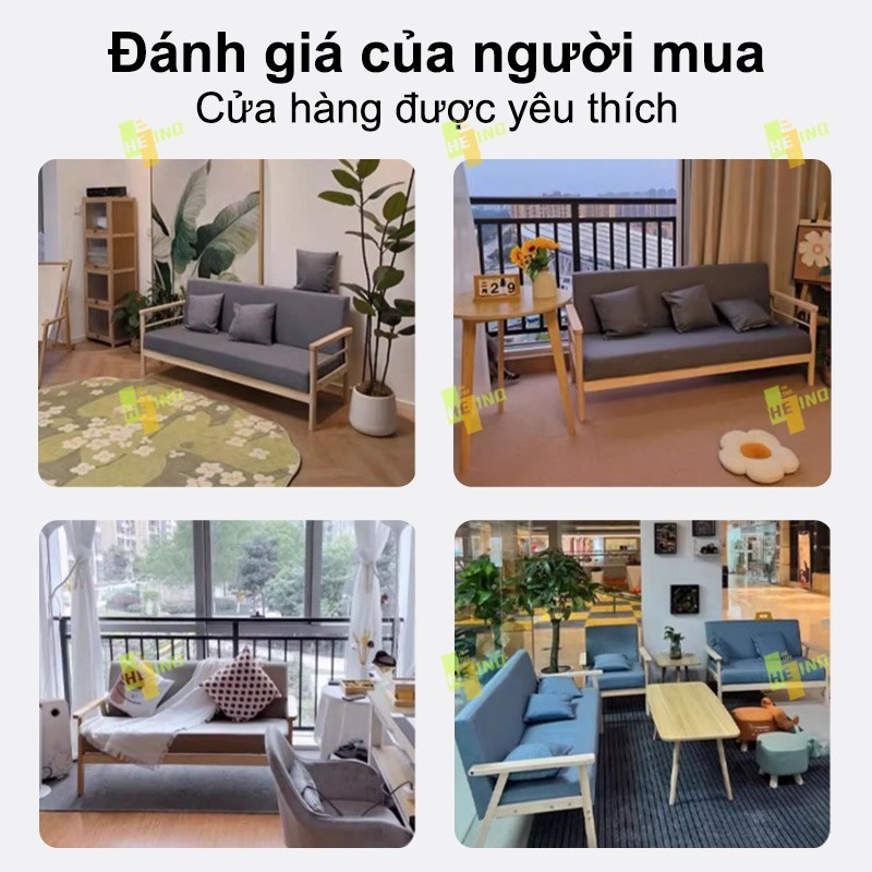HEINO Ghế sofa đôi dài gỗ thư giãn có khoá kéo vệ sinh, chịu tải 600kg vải nhung cao cấp | BigBuy360 - bigbuy360.vn