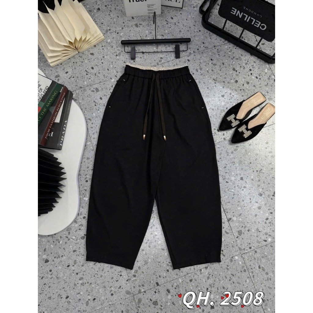 Quần Baggy Nữ Phối Cạp Vải Kaki Gió Lụa Loại Đẹp Mềm Mát Không Nhăn Lưng Cao MA109 | BigBuy360 - bigbuy360.vn
