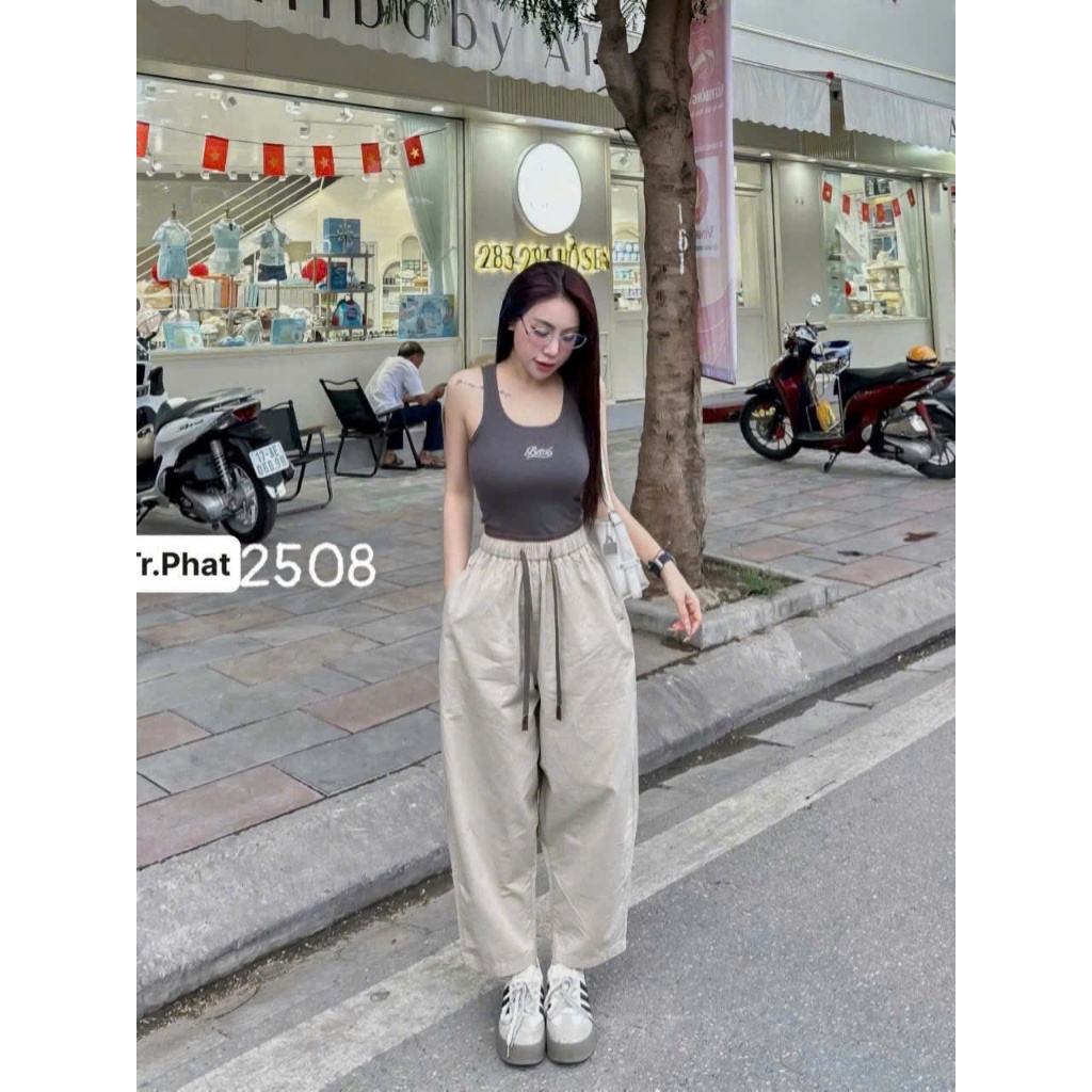 Quần Baggy Nữ Phối Cạp Vải Kaki Gió Lụa Loại Đẹp Mềm Mát Không Nhăn Lưng Cao MA109 | BigBuy360 - bigbuy360.vn