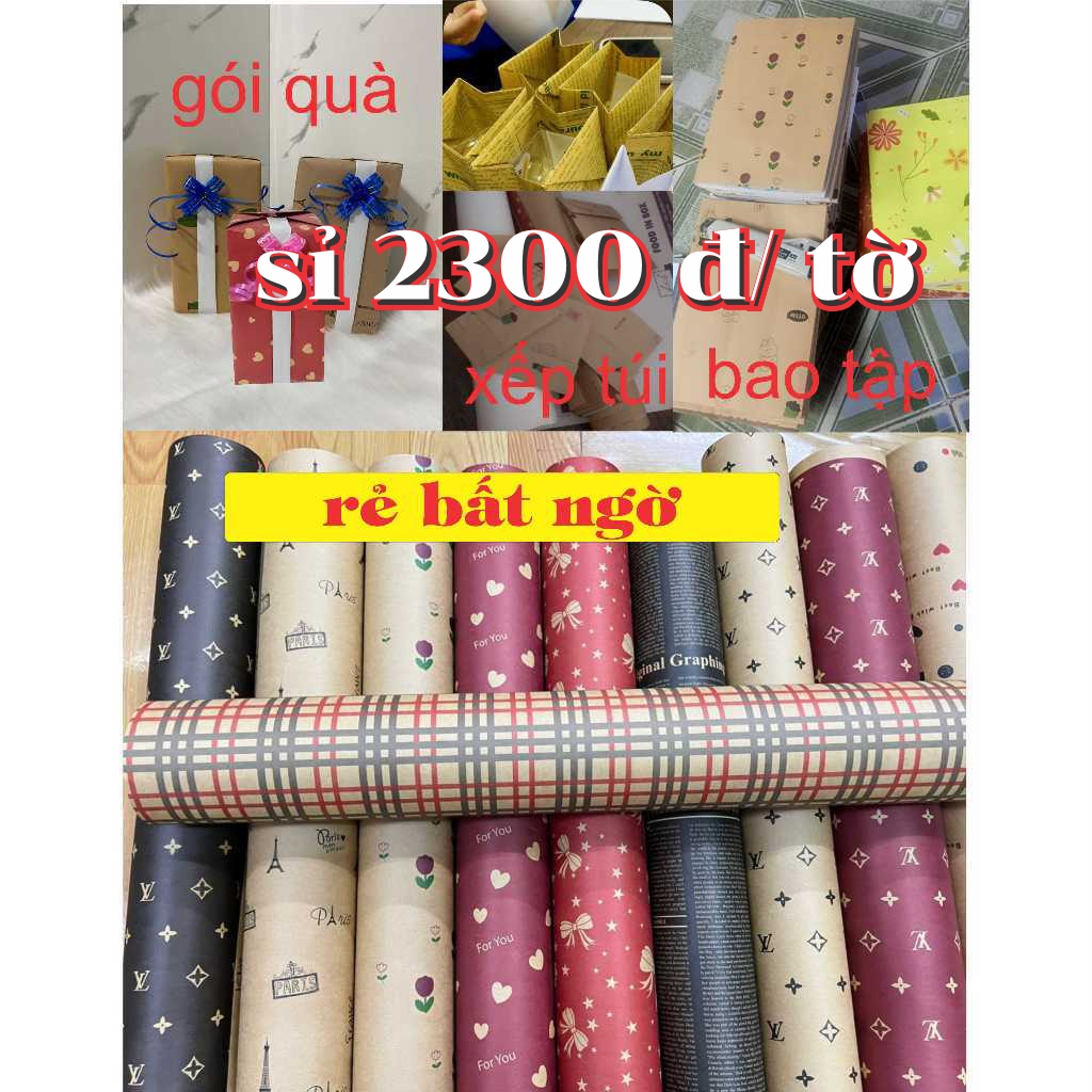 giấy gói quà,mua trên gói hoa kraft , giấy gói tập 50 x 70 cm