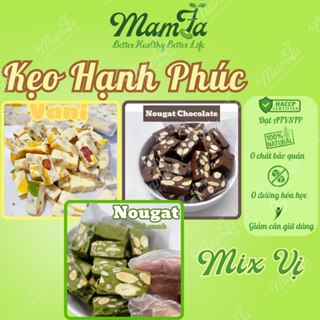 [Hoả tốc] Kẹo Nougat Hạnh Phúc Ít Ngọt Ăn Kiêng ăn vặt bánh kẹo làm quà, kẹo tết healthy MAMFA