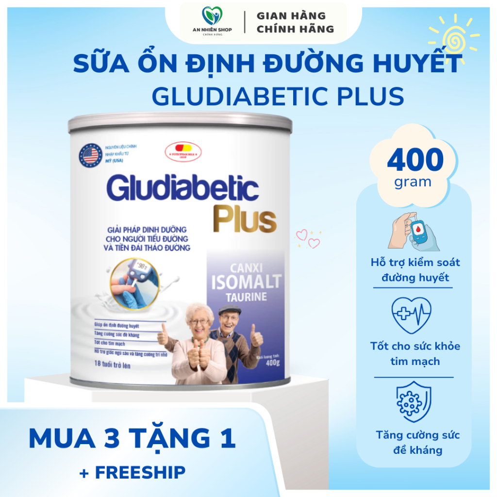 Sữa Bột Cho Người Tiểu Đường Giải Pháp Dinh Dưỡng Cho Người Tiểu Đường Gludiabetic Plus Chính Hãng