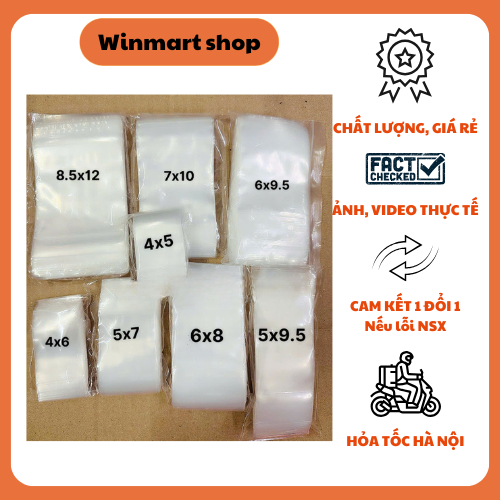 100 gam Túi zip miết mép chỉ trắng, viền trắng đựng vòng, trang sức, phụ kiện chọn size winmart shop