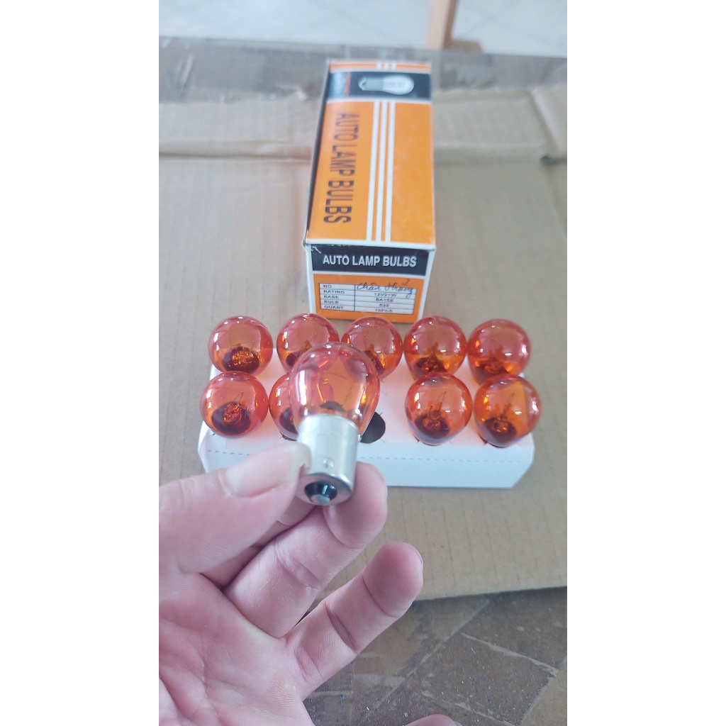 Bộ 10 bóng đèn xi nhan PY21W 12V 21W Auto Lamp- chân thẳng