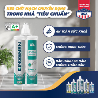 Keo chít mạch 2 thành phần, keo chà ron gạch epoxy chống thấm, chống bám bẩn Kingsmen G3000 trong nhà (Đã có VAT)