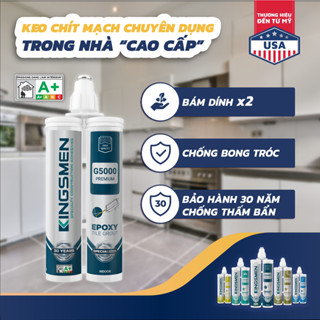 Keo chít mạch, keo chà ron gạch 2 thành phần epoxy chống thấm, chống bám bẩn nhà tắm Kingsmen G5000 cao cấp (Đã có VAT)