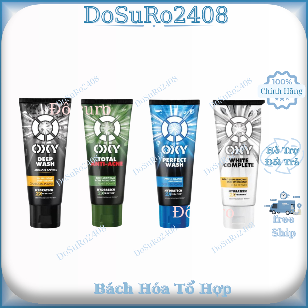 Sữa rửa mặt cho nam Oxy sach tể bào chết, giảm mụn đầu đen, dạng kem Oxy Anti-Blackhead Wash 100g