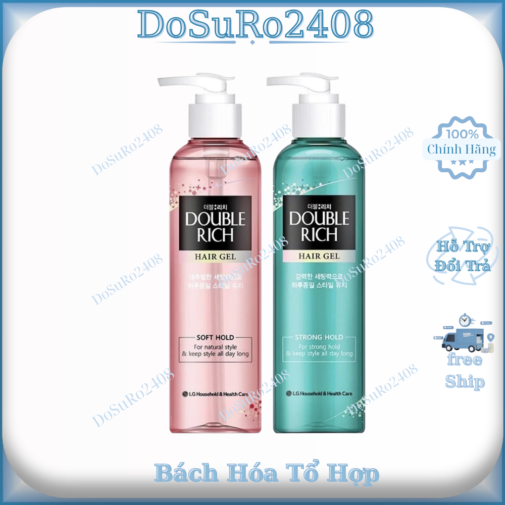 Gel Tạo Kiểu Tóc và Giữ Nếp Tự Nhiên Double Rich Soft 250ml