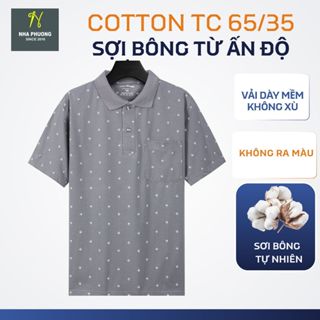 Áo thun nam trung niên cotton dày loại áo thun cho bố vải cotton tự dệt form classic ATK09