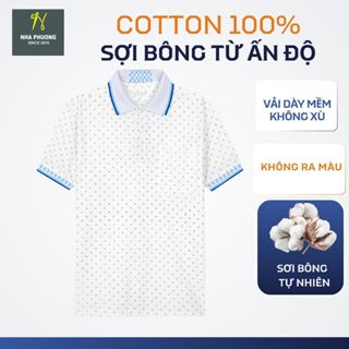 Áo thun nam trung niên có cổ vải cotton dày loại áo polo cho người lớn tuổi có túi ATK34