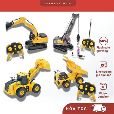 Đồ Chơi DUKA: Xe Công Trình Điều Khiển Từ Xa - Xe Cần Cẩu/ Xe Ben/ Xe Xúc Lật/ Xe Cần Cẩu
