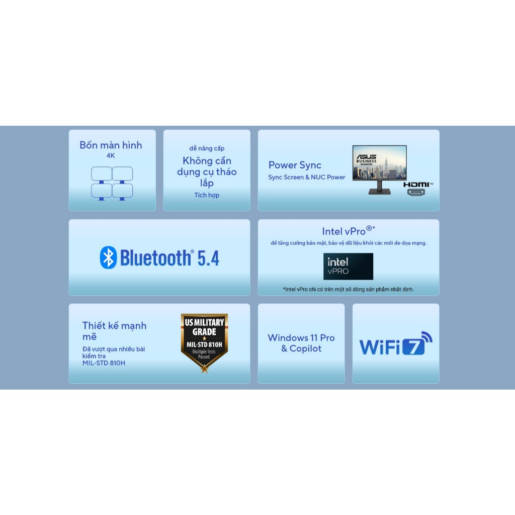 Mini PC ASUS NUC 15 PRO PLUS Intel AI Core Ultra 7 255H U5 225H NUC15CRS | DDR5 (RNUC15CRSU500000I) | BigBuy360 - bigbuy360.vn