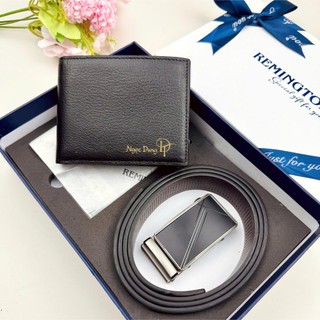 Set ví thắt lưng nam fullbox Remington Godwin miễn phí in 3 ảnh và tặng kèm hộp, túi giấy làm quà tặng người yêu, bố