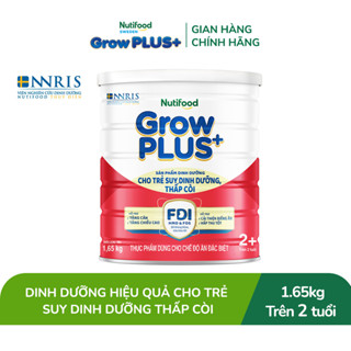 [LIVESTREAM KOL] Sữa bột Nutifood GrowPLUS+ Suy Dinh Dưỡng (Đỏ) 2+ - Tăng Cân, Tăng Chiều Cao (Lon 1,65 Kg)