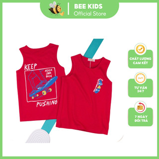Áo thun bé trai, áo ba lỗ bé trai chất cotton, nhiều màu, Size 4 - 14 tuổi - BEEKIDS