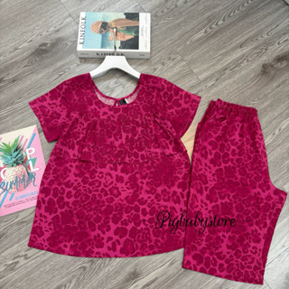 Đồ Bộ Tole Nữ Tay Ngắn, Bộ Lanh Bèo Ngực VNXK Quần Lửng Họa Tiết Dễ Thương Thoáng Mát 40-75kg - Pigbabystore