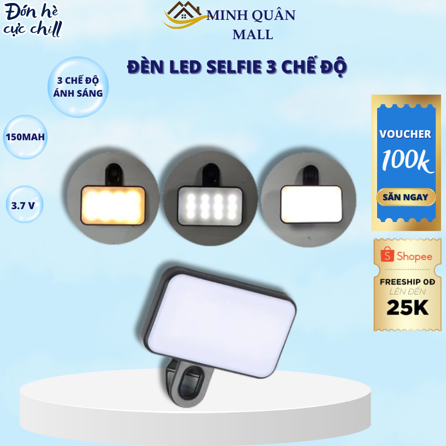 Đèn LED Selfie 3 chế độ có thể điều chỉnh Selfie Fill Light - dành cho điện thoại thông minh Máy ảnh máy tính xách Tay